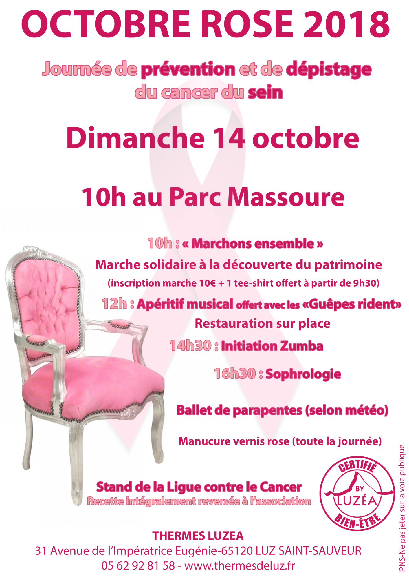 OCTOBRE ROSE : dimanche 14 octobre 